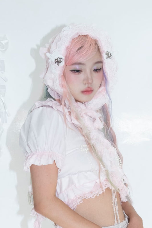 "Be Not Afraid" Babushka Bonnet (Blush)