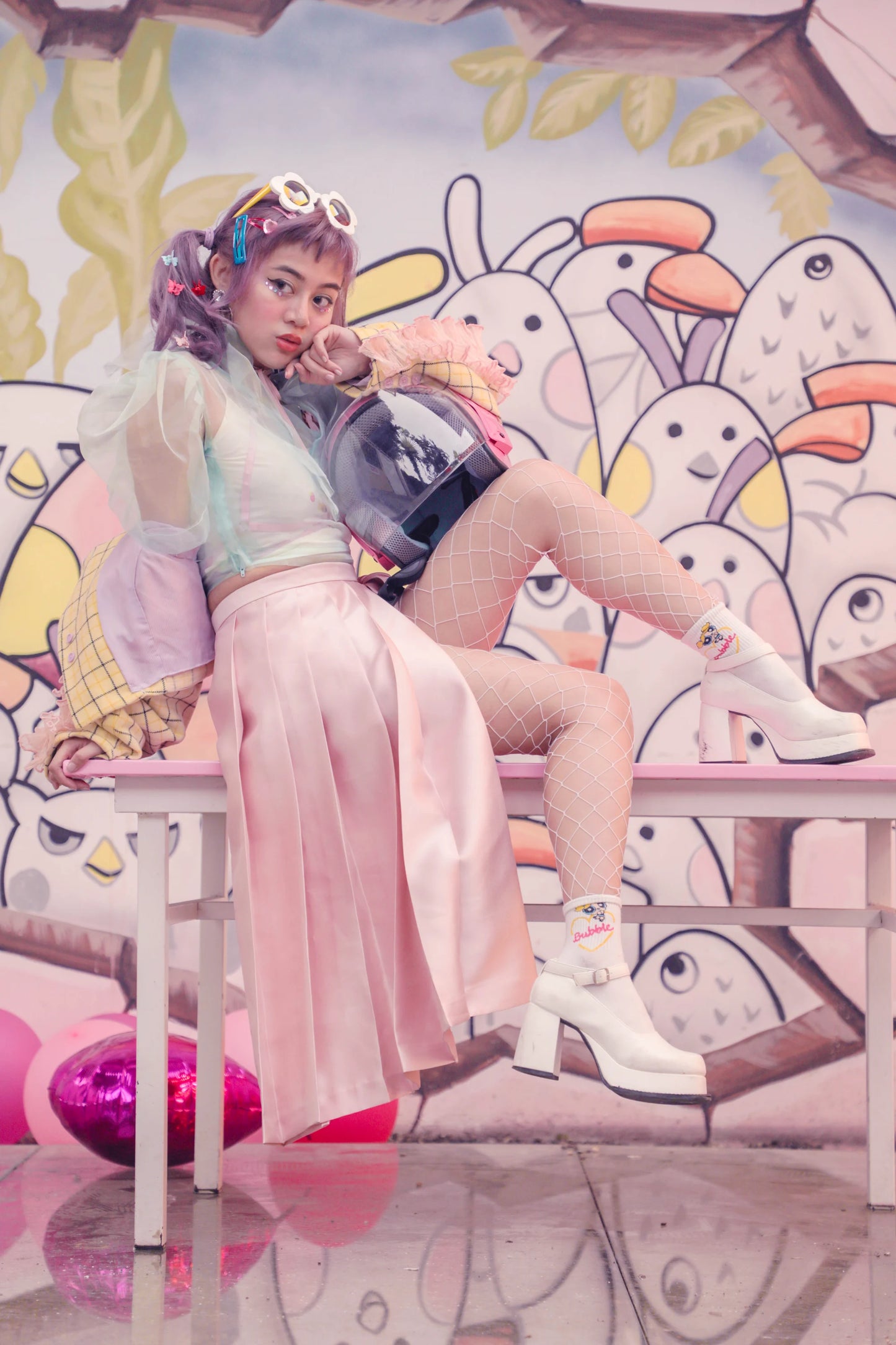 Pink Taho Asymmetrical Skirt
