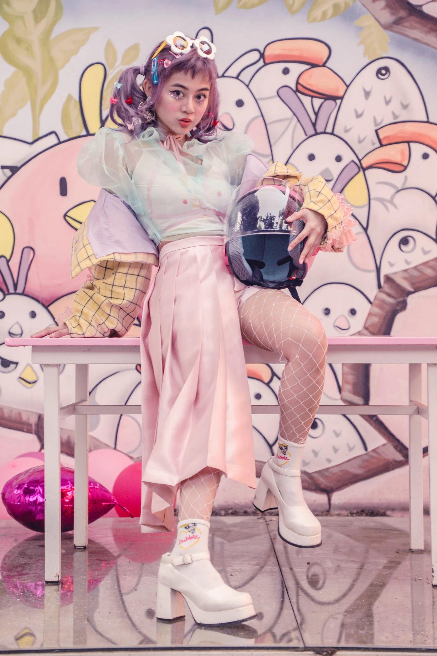 Pink Taho Asymmetrical Skirt