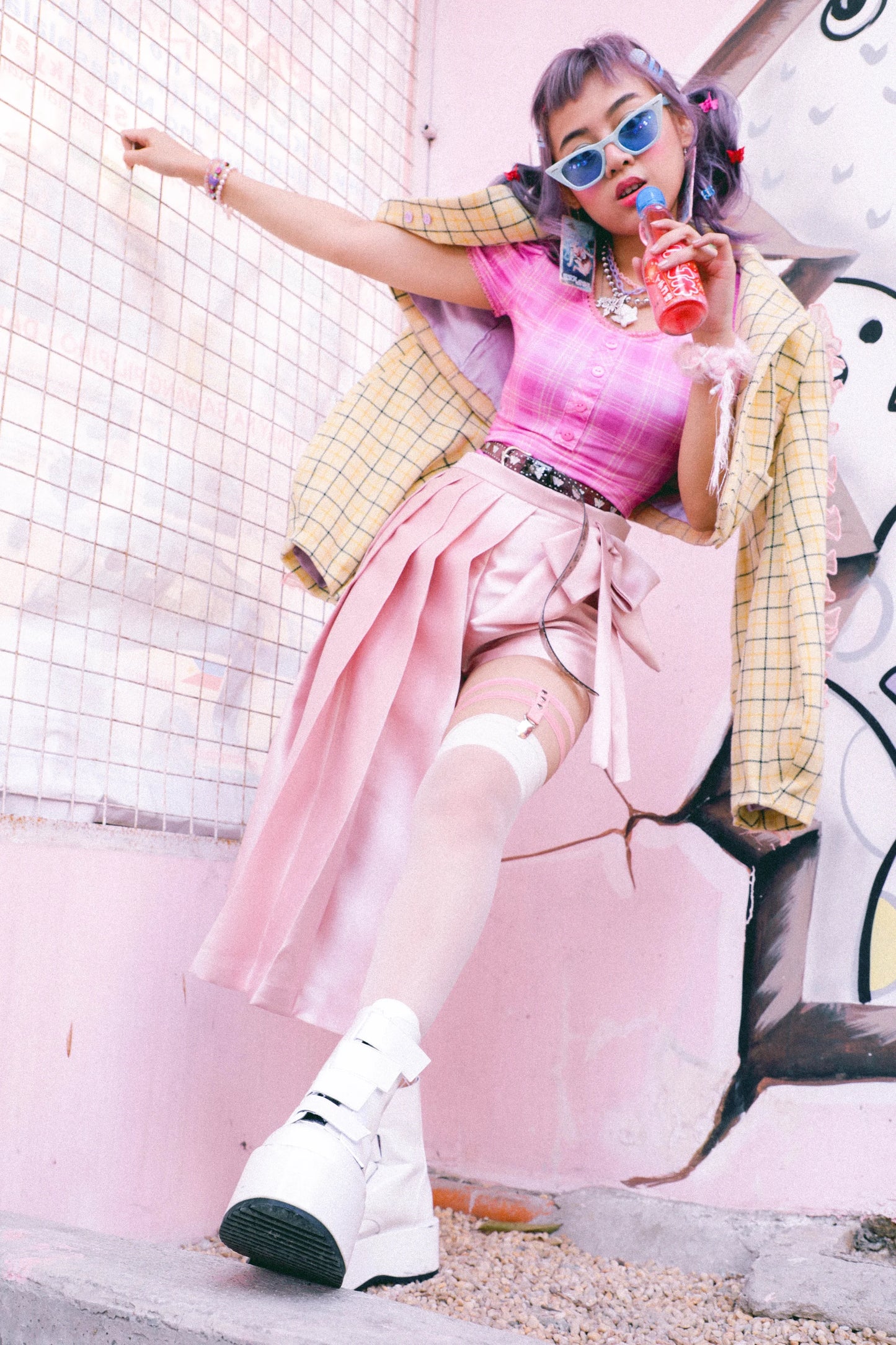 Pink Taho Asymmetrical Skirt