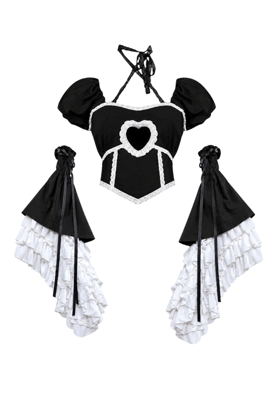 Maiden's Armor Blouse & Arm Warmers (Black)