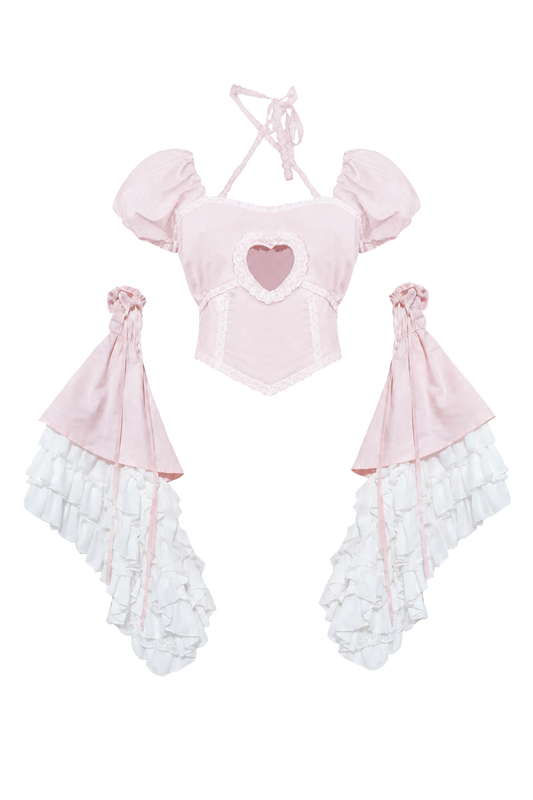 Maiden's Armor Blouse & Arm Warmers (Pink)