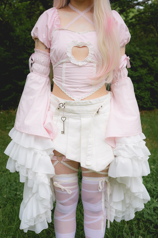 Maiden's Armor Blouse & Arm Warmers (Pink)