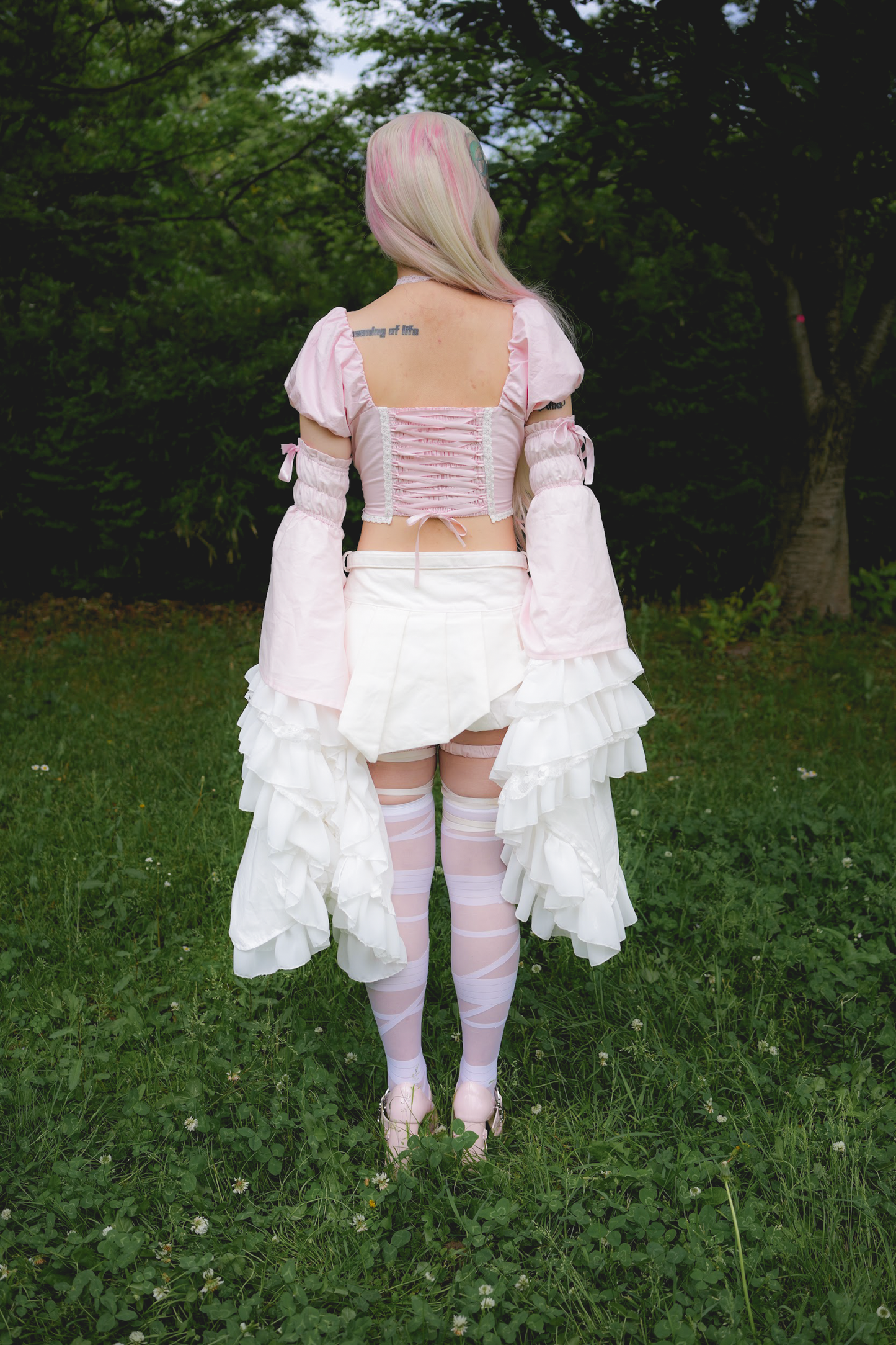 Maiden's Armor Blouse & Arm Warmers (Pink)