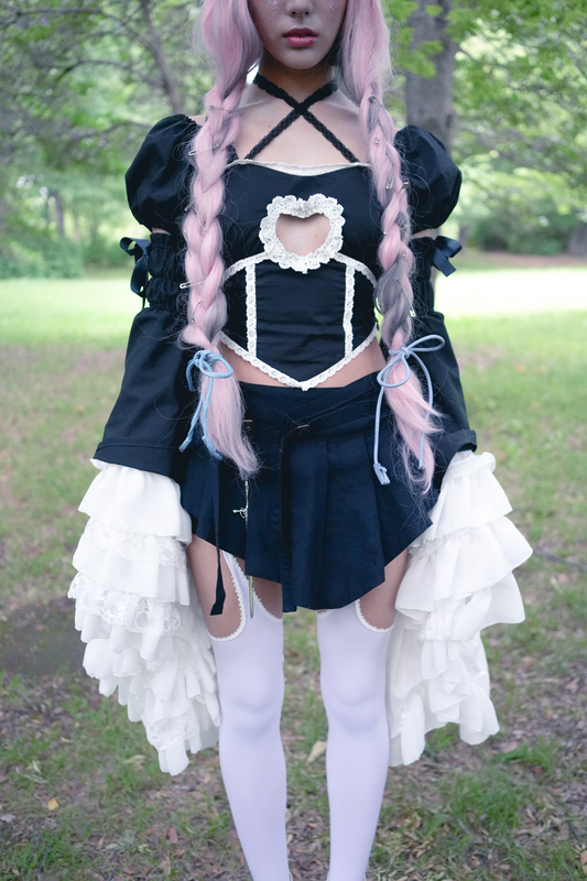 Maiden's Armor Blouse & Arm Warmers (Black)