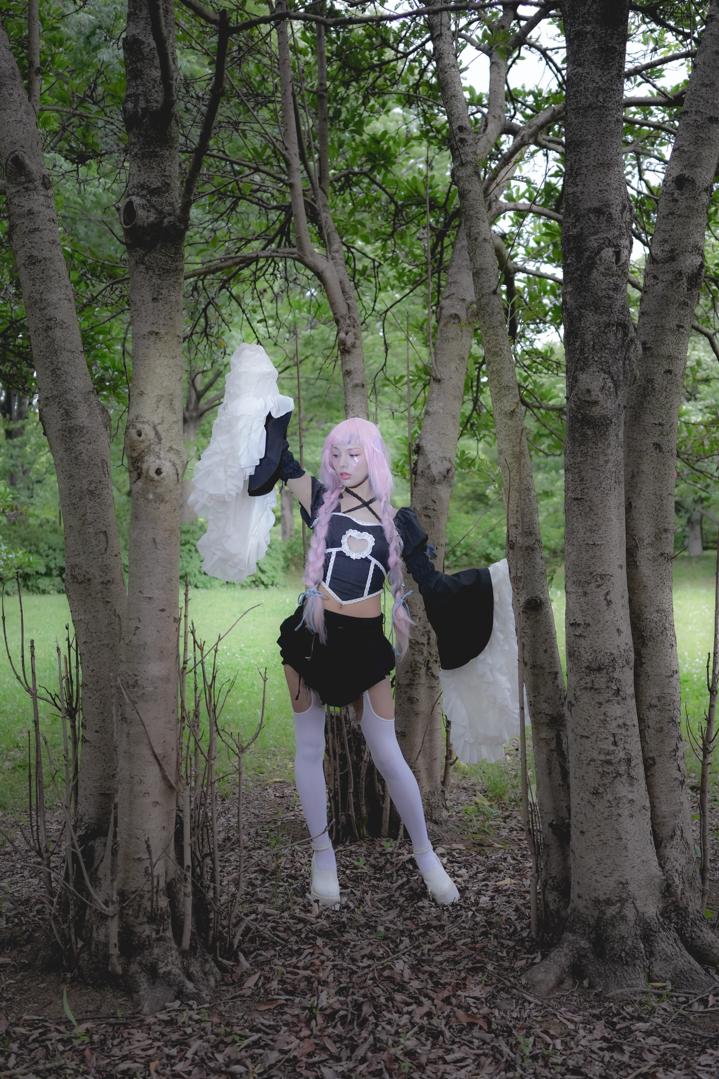 Maiden's Armor Blouse & Arm Warmers (Black)