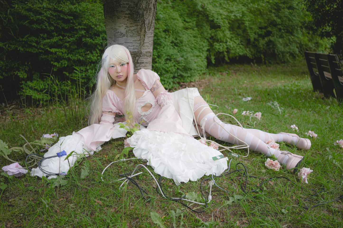 Maiden's Armor Blouse & Arm Warmers (Pink)