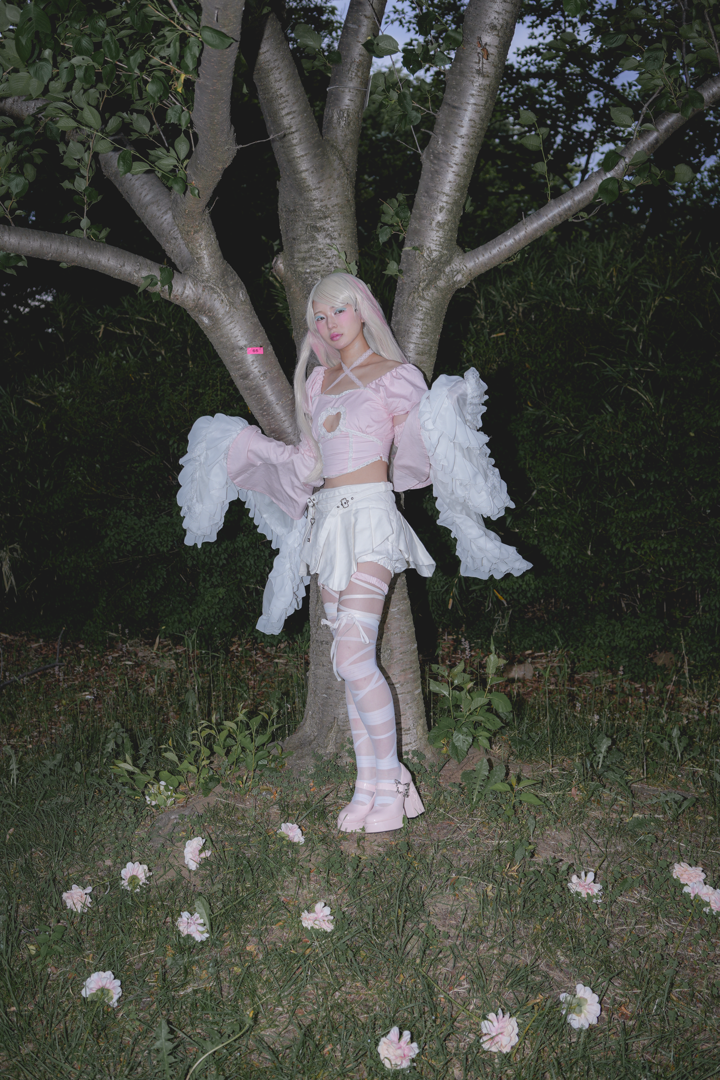 Maiden's Armor Blouse & Arm Warmers (Pink)