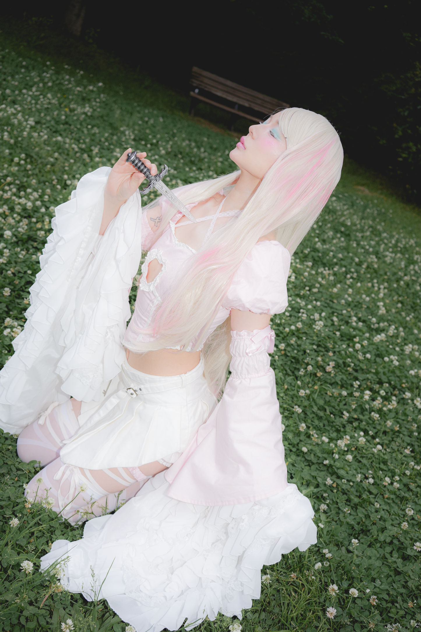 Maiden's Armor Blouse & Arm Warmers (Pink)
